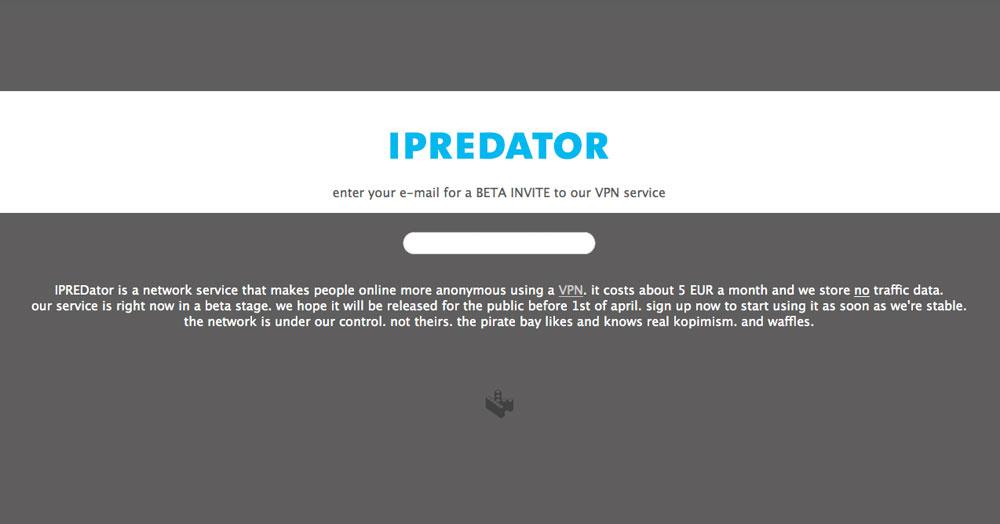 Ny tjänst Ipredator är tänkt att ge användarna möjlighet att fildela anonymt.