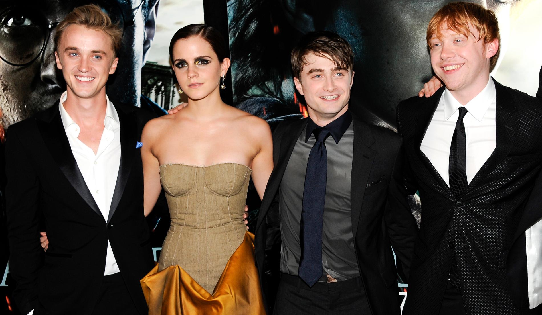 Tom Felton, Emma Watson, Daniel Radcliffe och Rupert Grint spelade några av huvudrollerna i Harry Potter-filmerna.