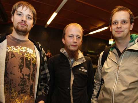 Fredrik Neij, Gottfrid Svartholm och Peter Sunde.