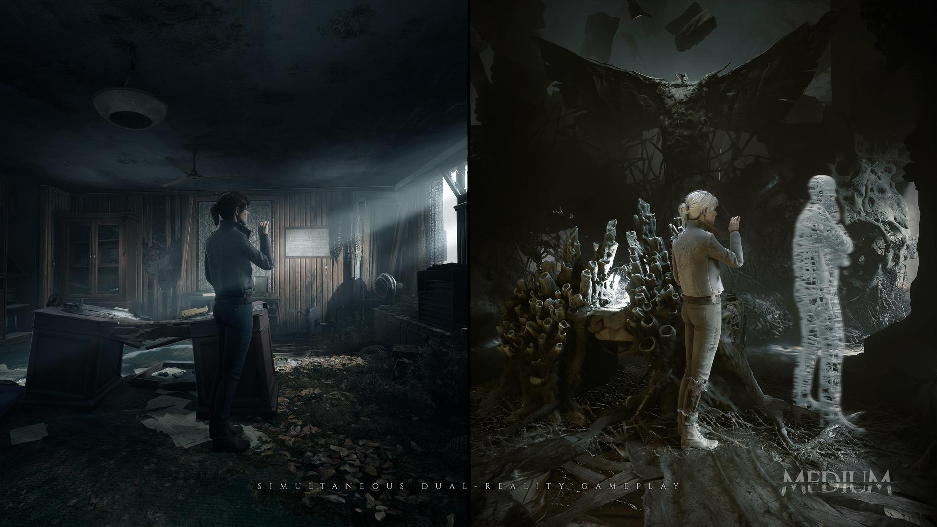 Skräckspelet "Medium" utspelar sig i två skilda verkligheter samtidigt. Pressbild.