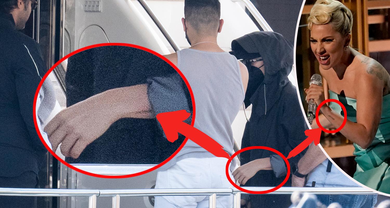 På bilderna från lyxbåten syns Lady Gagas tatuering.