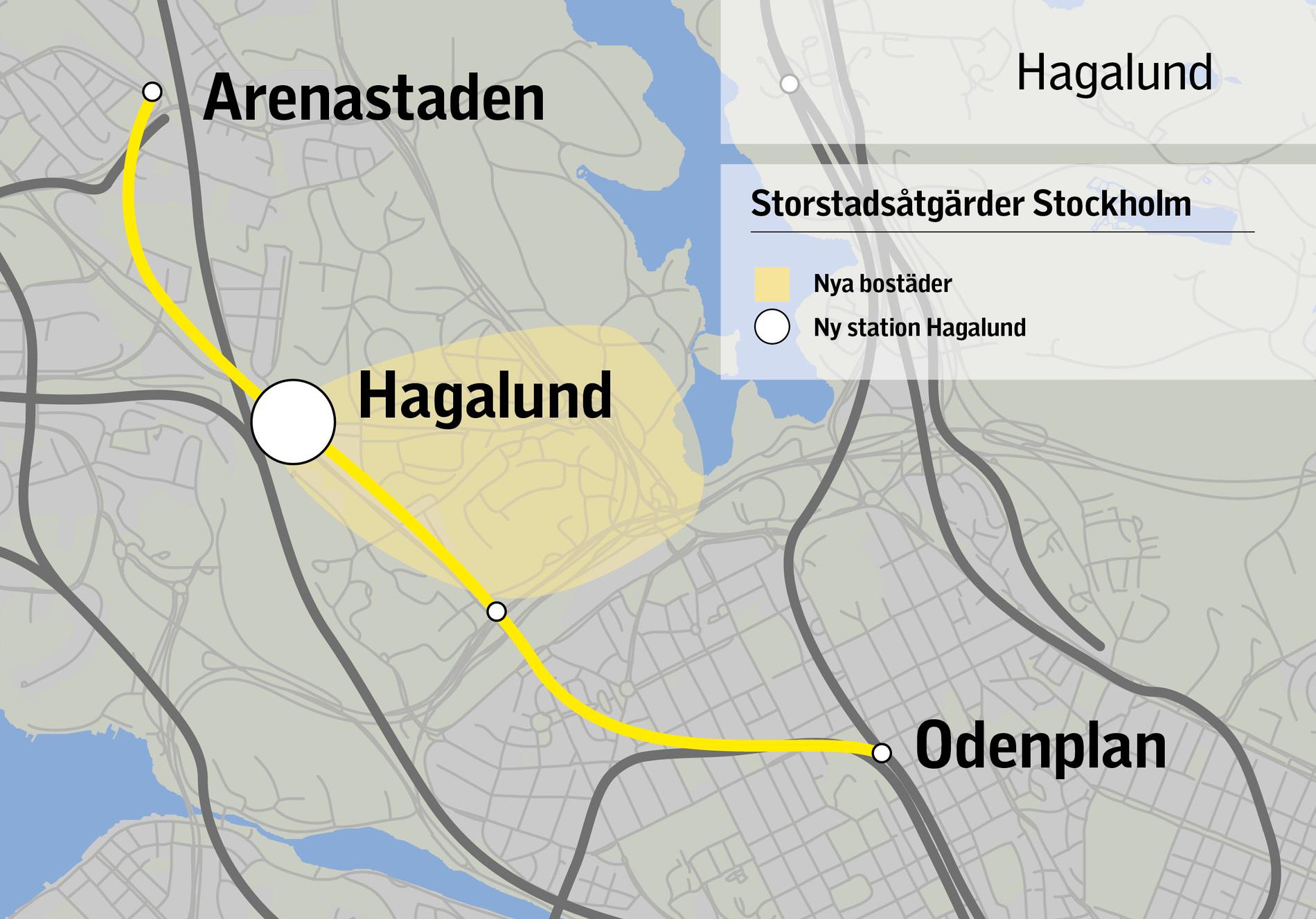 Ny station på planerade gula linjen.