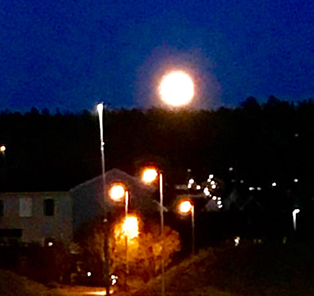 En läsare i Järfälla hälsar att månen såg väldigt stor ut på himlen.