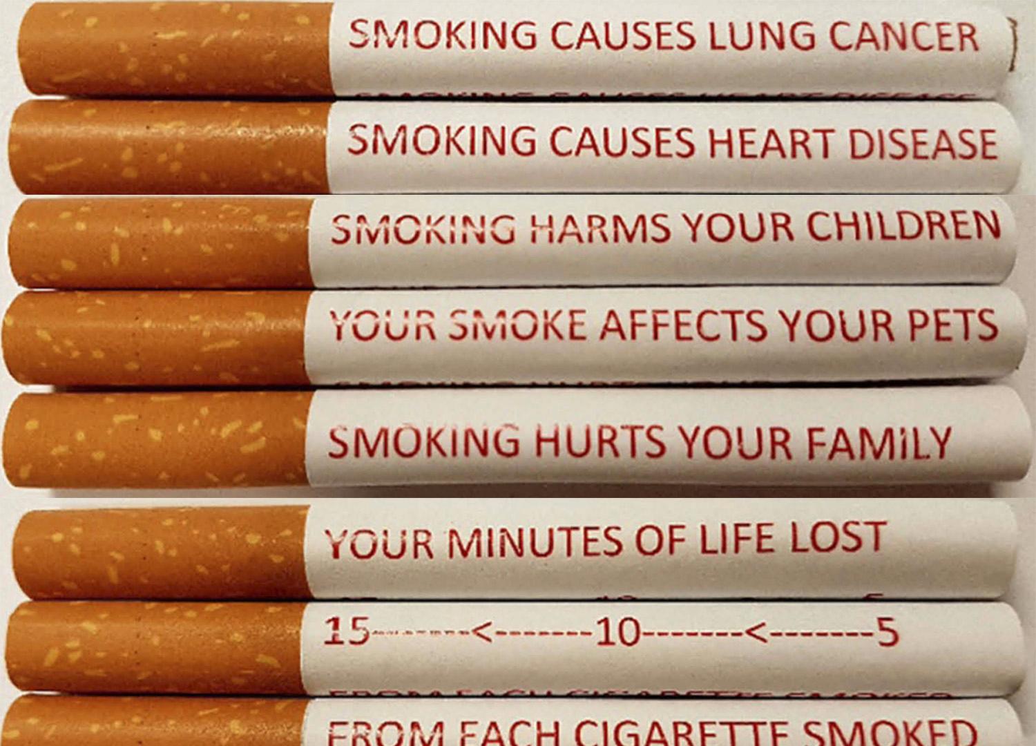 Varningstext på cigaretter har testats i Australien.