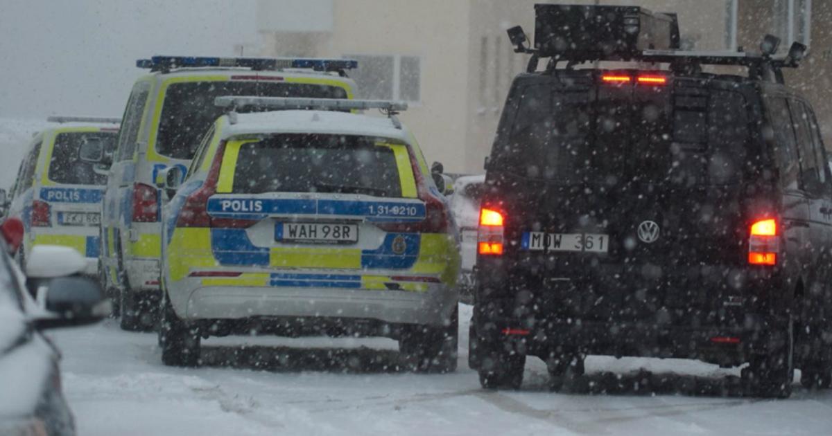 Polisinsats i centrala Stockholm. 