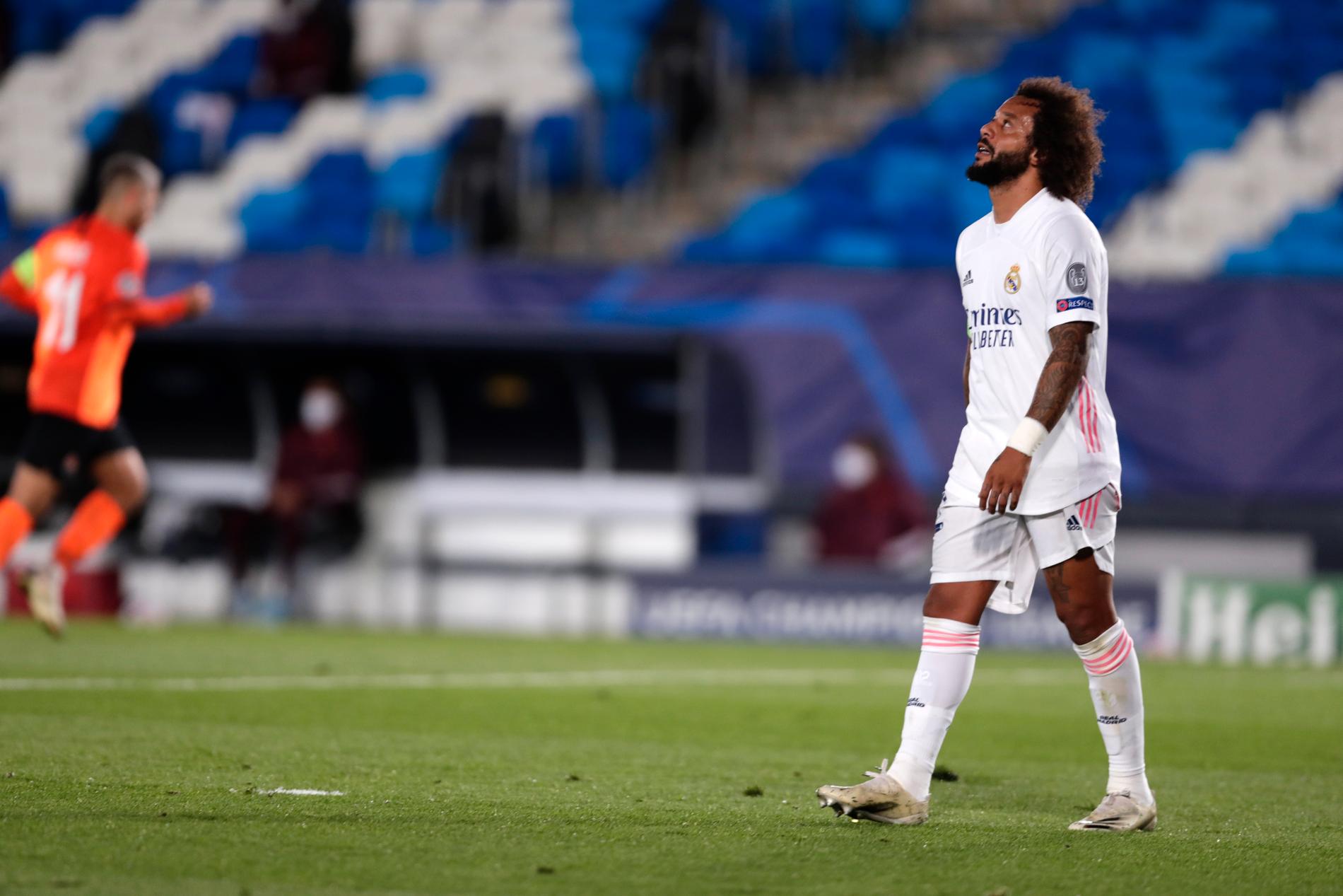 Marcelo var lagkapten i Sergio Ramos frånvaro när Real Madrid förlorade hemma mot Sjachtar Donetsk i Champions League-premiären.