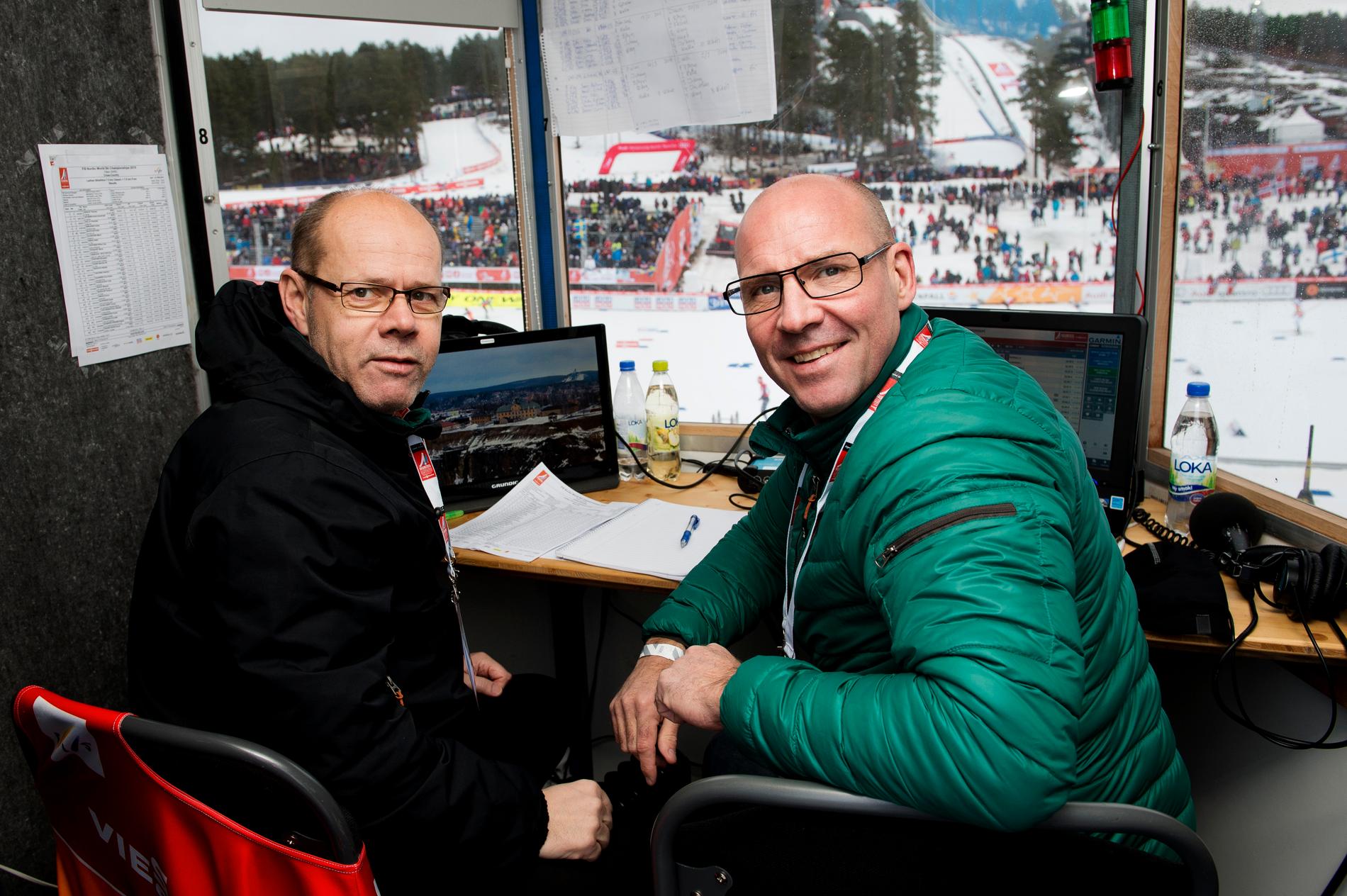 Dag Malmqvist och Torgny Mogren under skid-VM 2015.
