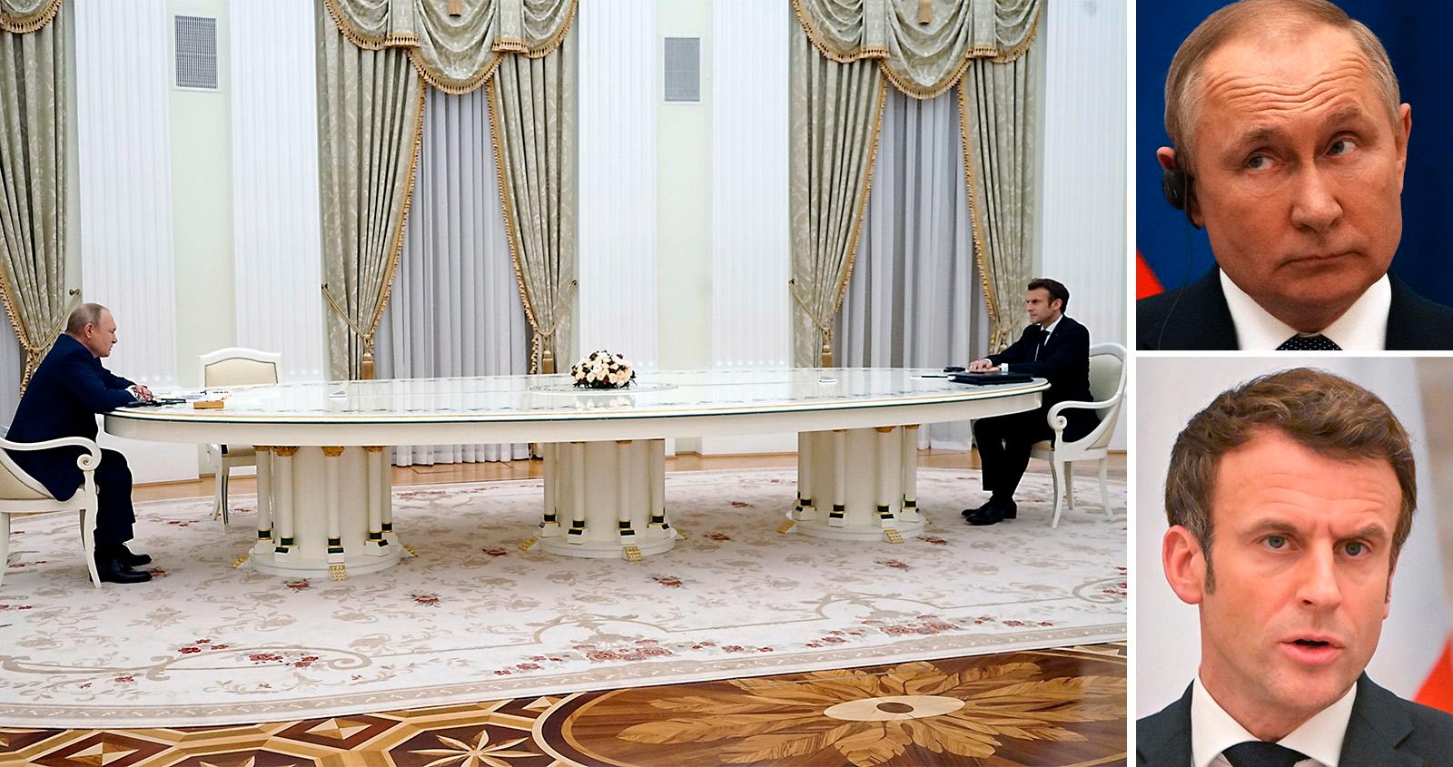 Макрон слил. Стол переговоров Путина и Макрона.
