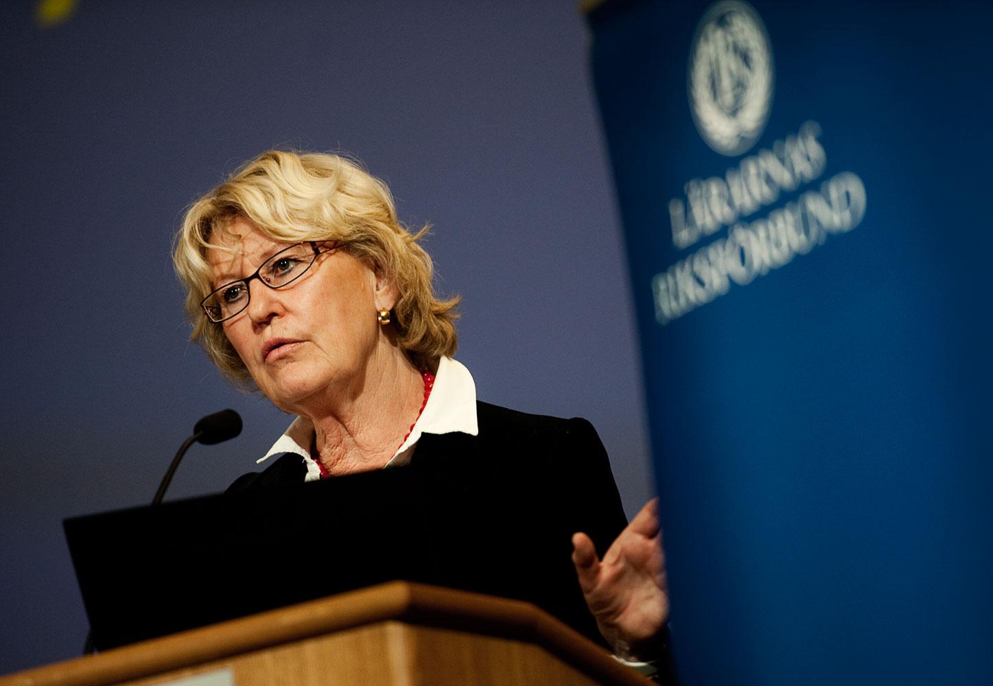 Metta Fjelkner, ordförande i Lärarnas Riksförbund.