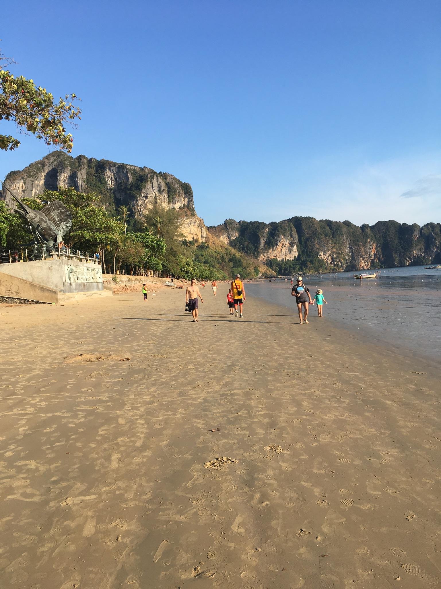 Familjen blev attackerad av hundflocken på Ao Nang beach i Thailand. 