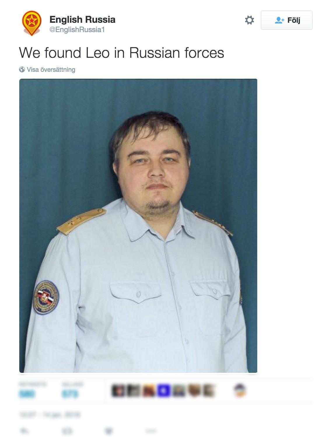 Här är Leos ryska polisdubbelgångare.