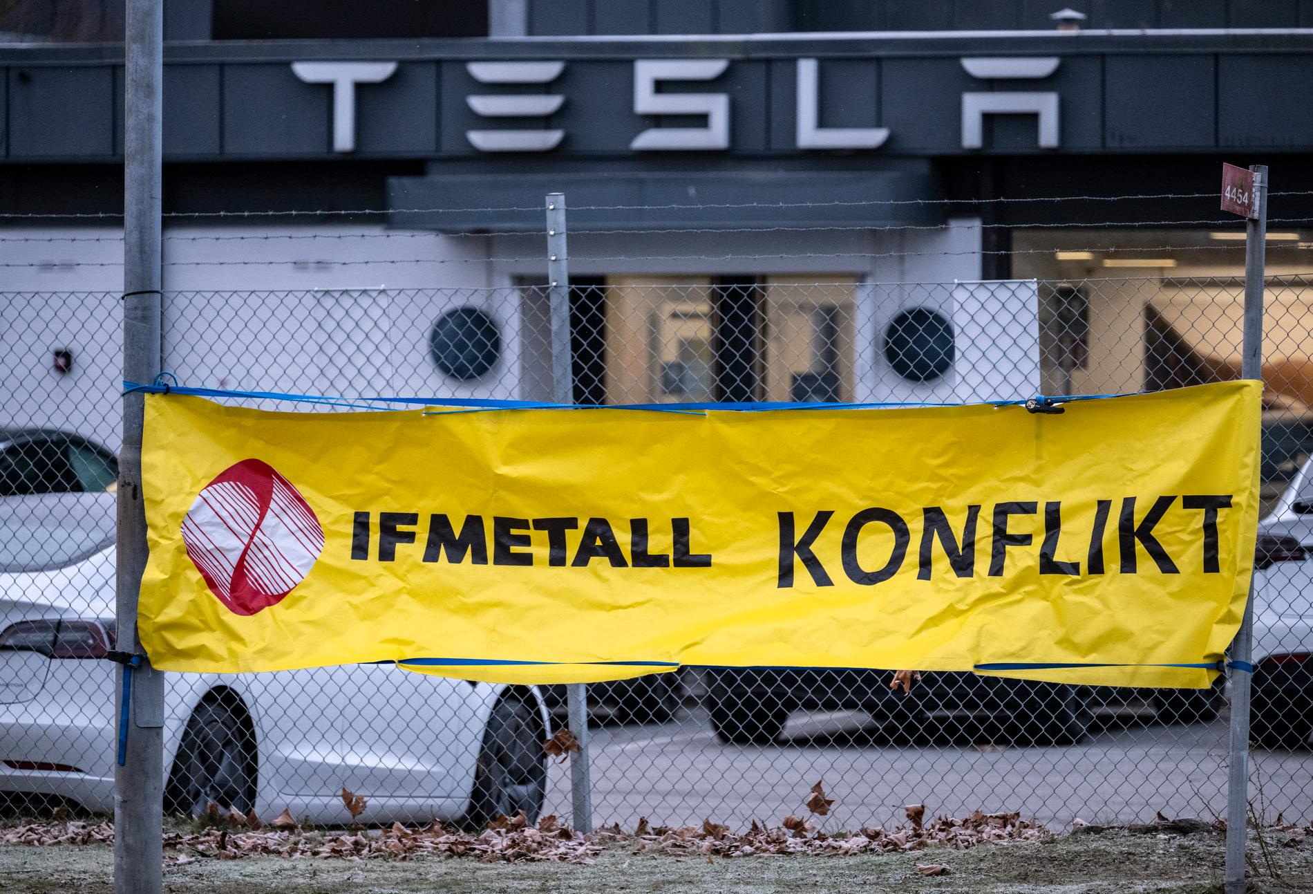 Elbilstillverkaren Tesla vill inte teckna kollektivavtal med fackförbundet IF Metall. Arkivbild.