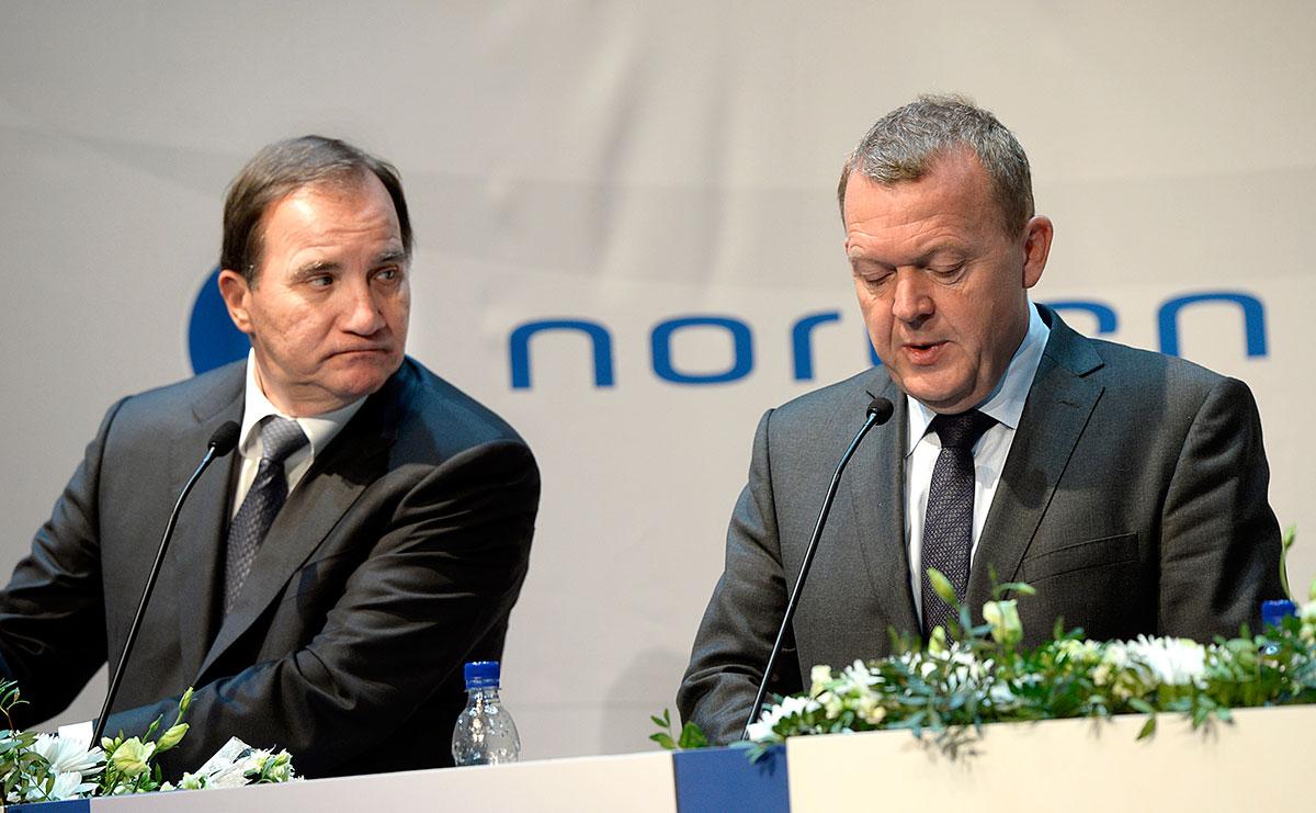 Stefan Löfven och Danmarks statsminister Lars Løkke Rasmussen.