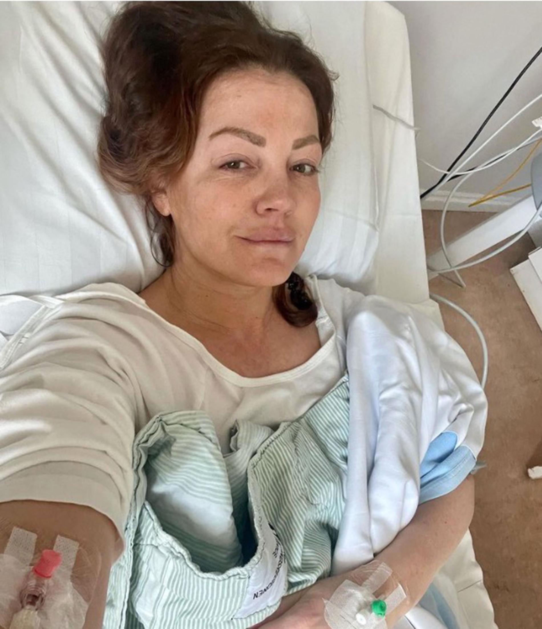Johanna Toftby lade upp en bild efter operationen på Instagram som Aftonbladet fått tillåtelse att publicera.