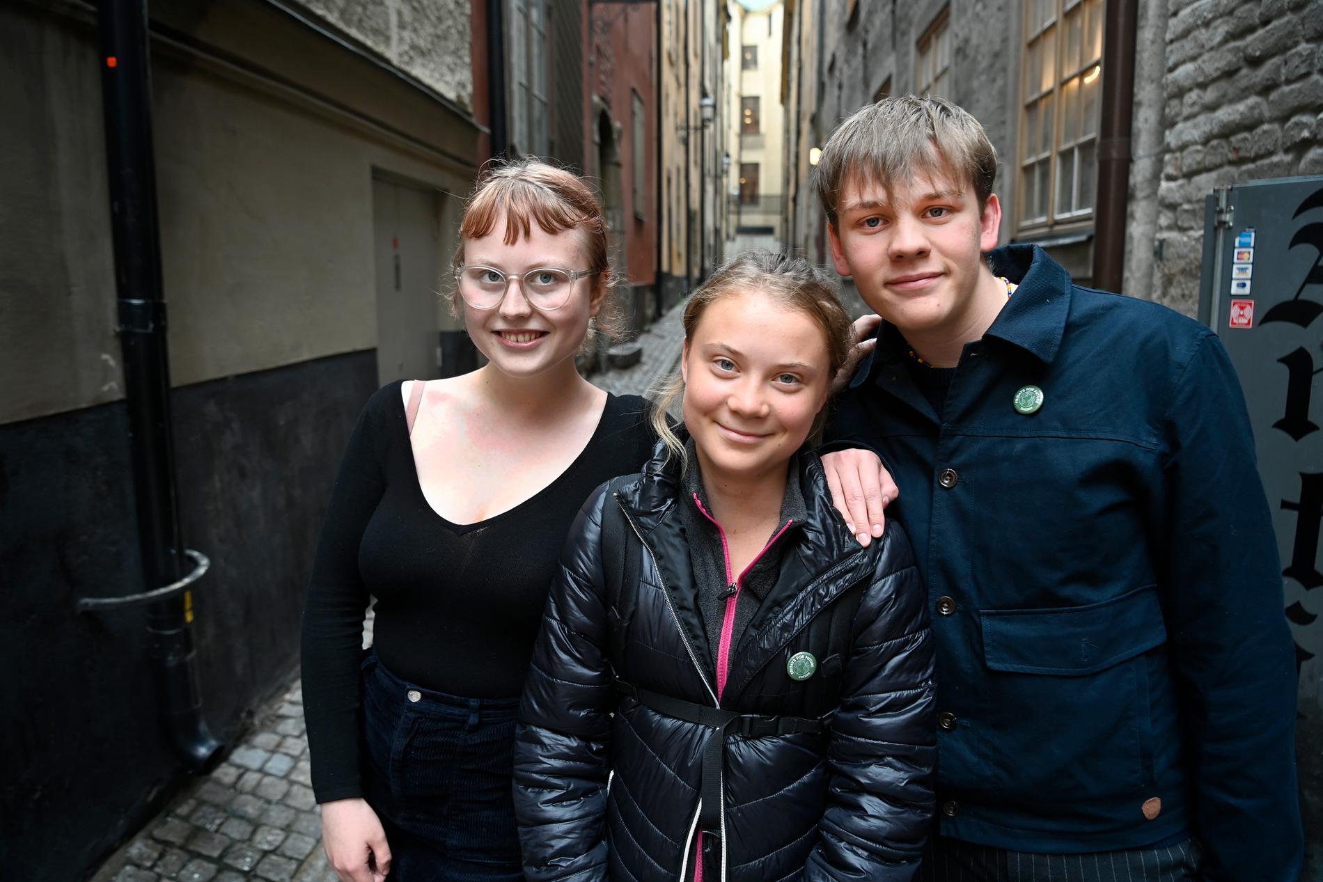Alde Nilsson, Greta Thunberg och Andreas Magnusson.