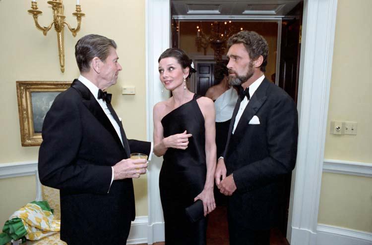 Robert Wolders, Audrey Hepburn och Ronald Reagan.