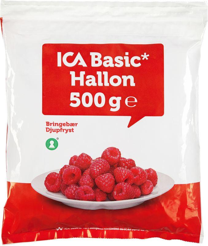 Återkallelsen gäller ICA Basic hallon 500 gram med bäst före daturm 2019–06–19