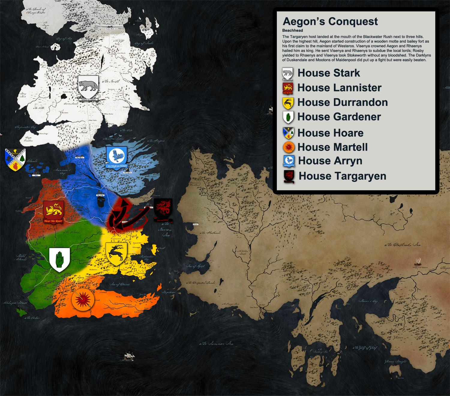 Imguranvändaren cucumbergbrousselsprouts har gjort fantastiska kartor av den fiktiva historien i “Game of Thrones” - komplett med folkförflyttningspilar.