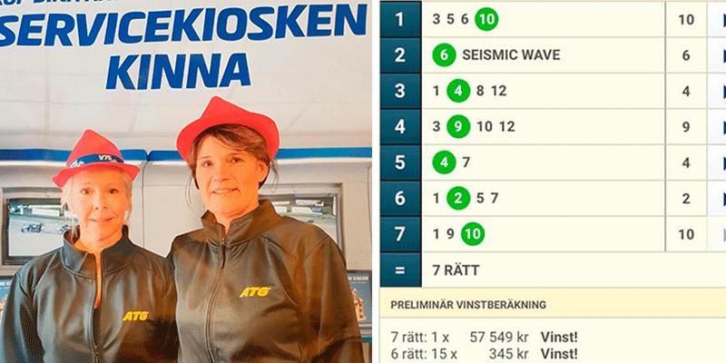 Systrarna Agneta Ekholm och Karin Bergström gjorde stor succé på V75 från Örebro. 