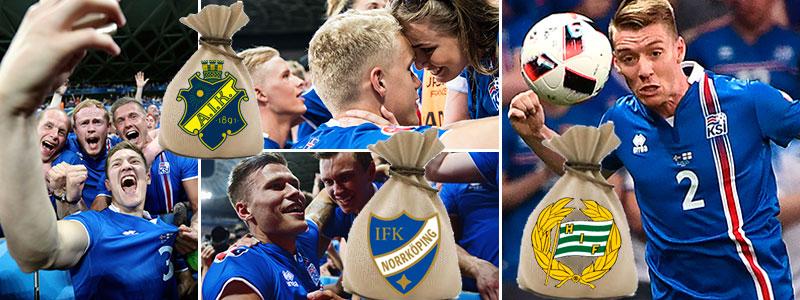 Islands framgång i EM ger klirr i kassan för sju allsvenska klubbar.