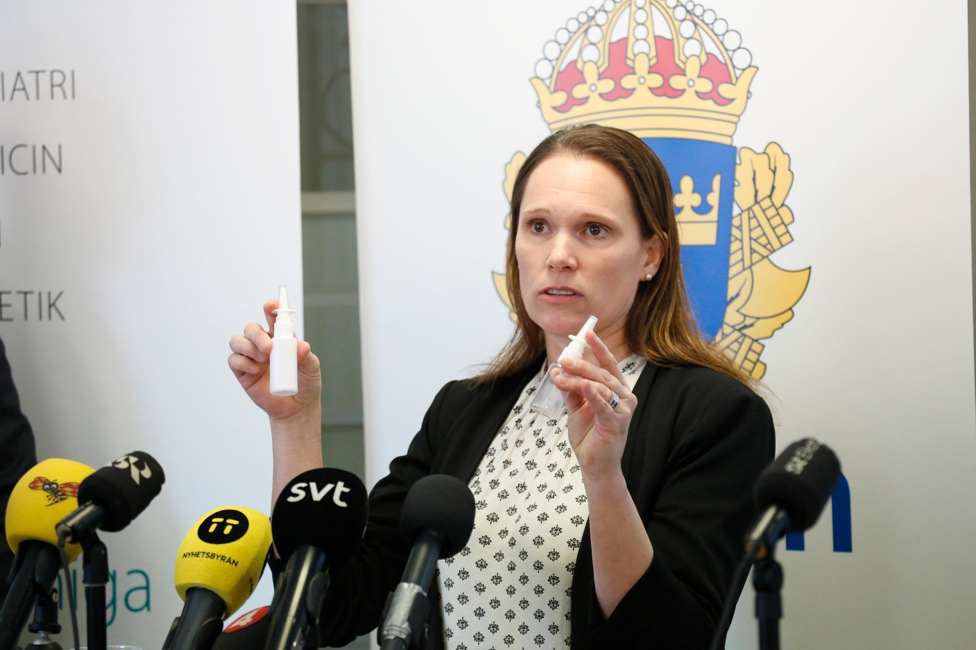 Åsa Torlöf, Polisens utredare, under pressträffen om åtalet mot två personer som sålt fentalnyl och orsakat flera personers död.