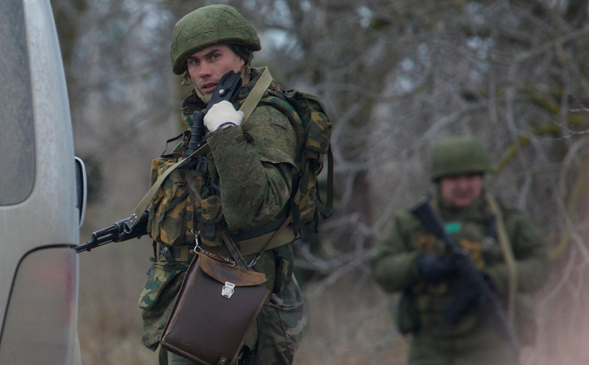 Ryska trupper under stridigheterna på Krim 2014.