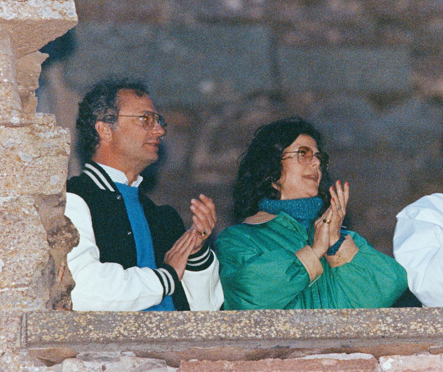 Kungen och Silvia på Badrock 1991.