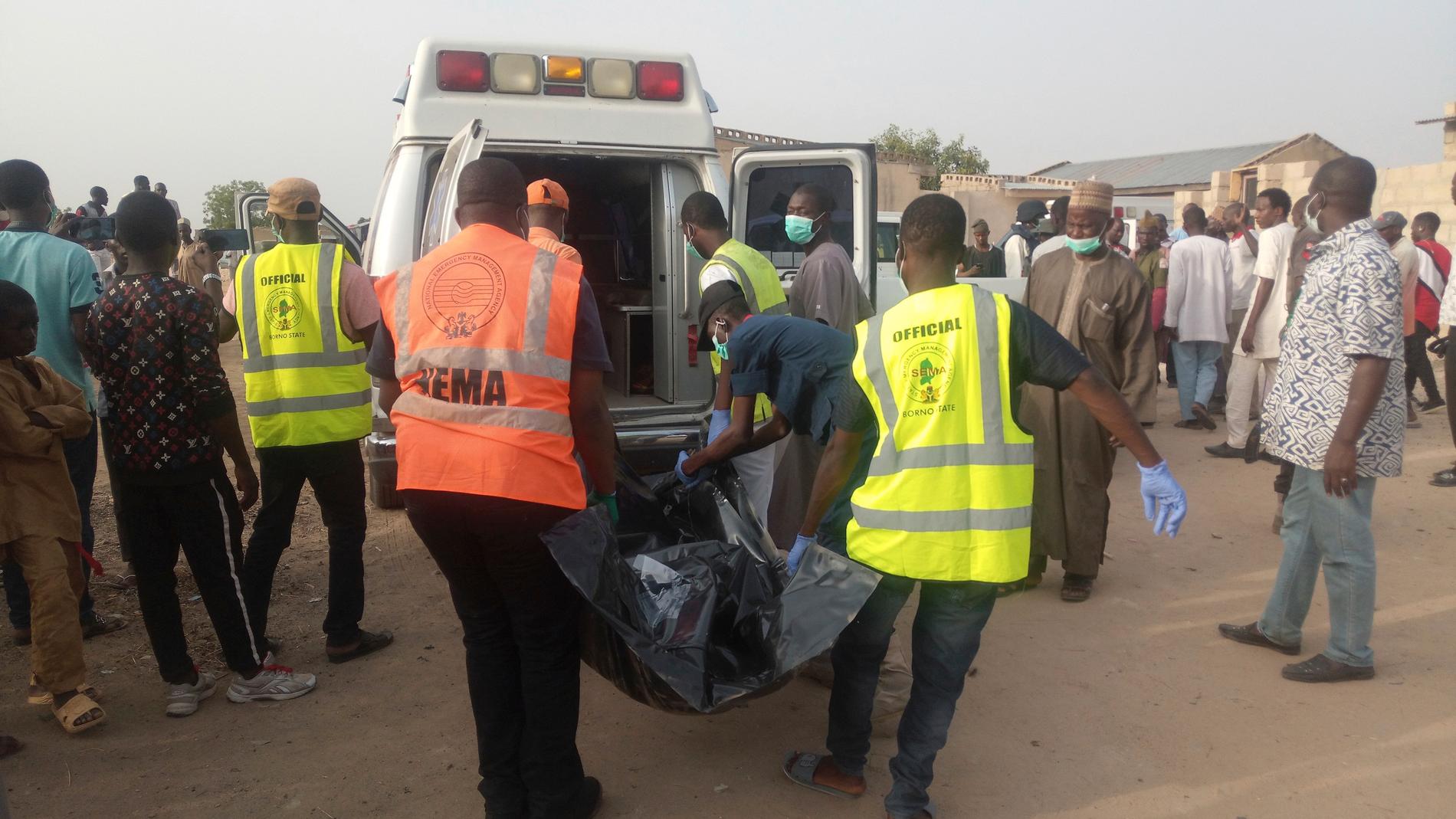Självmordsattack i Maiduguri, Nigeria Friday, April 27, 2018.