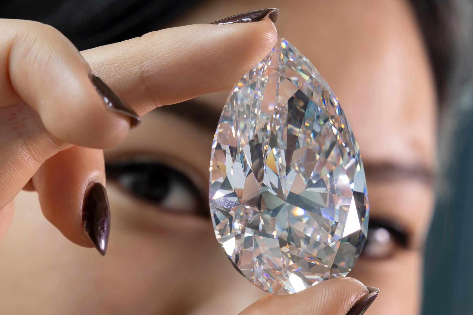 Diamanten "The Rock", med en vikt på 228 karat, ska auktioneras ut på onsdag.