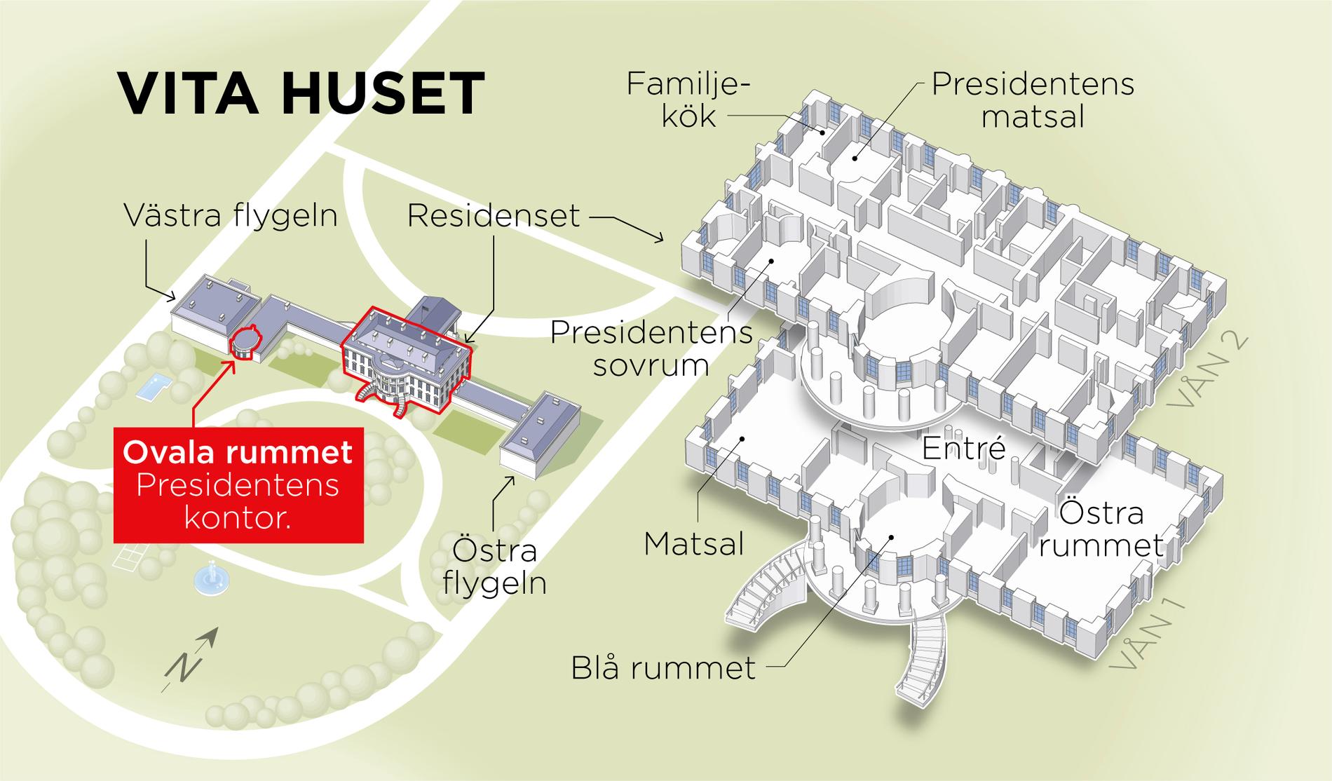 Grafik som visar presidentens residens.