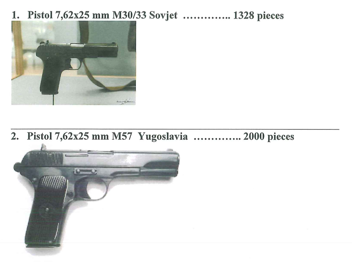 Vid en husrannsakan hittade polisen material som beslagtogs, bland annat bilder på olika vapen.