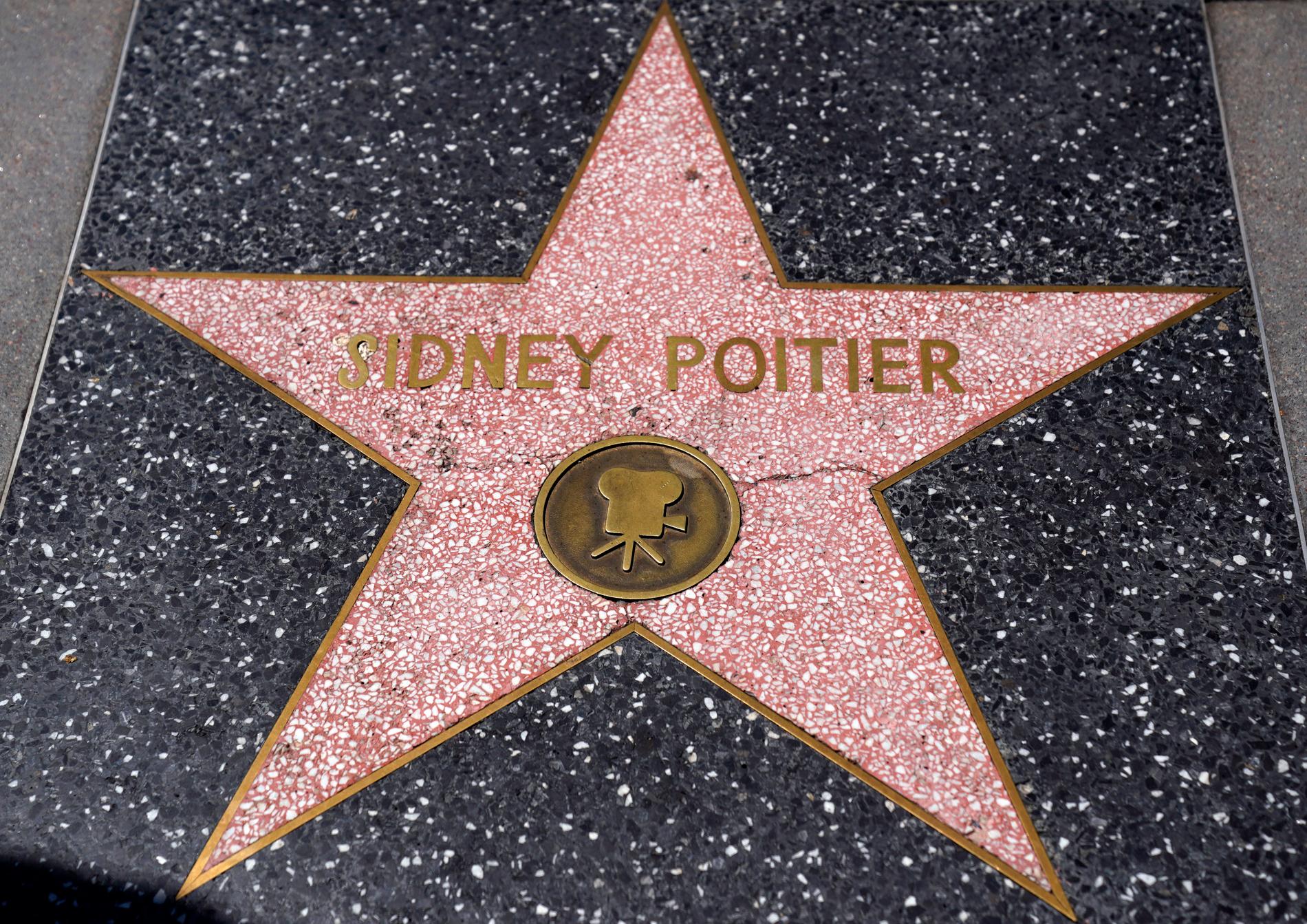 Sidney Poitiers stjärna på Hollywood walk of fame. 