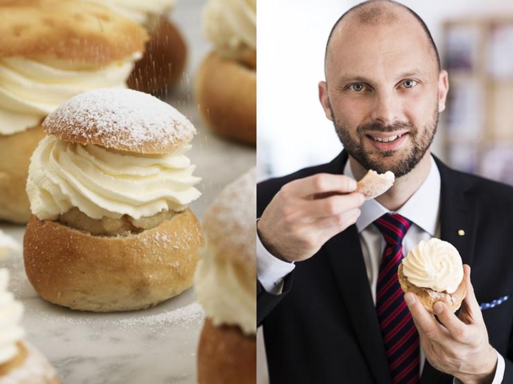 – Planen är att äta tre semlor, Martin Lundell, vd på Branschorganisation för bagerier och konditorier.
