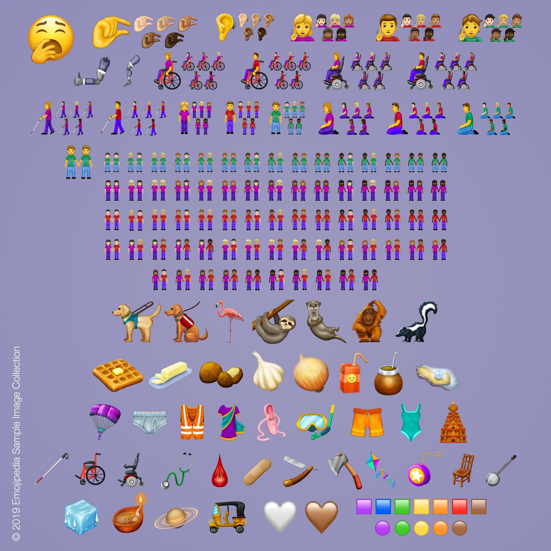59 nya emojis kommer under 2019 med totalt 230 versioner.