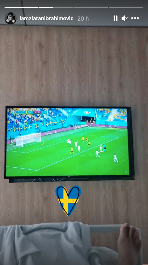 Zlatan såg matchen från sjuksängen