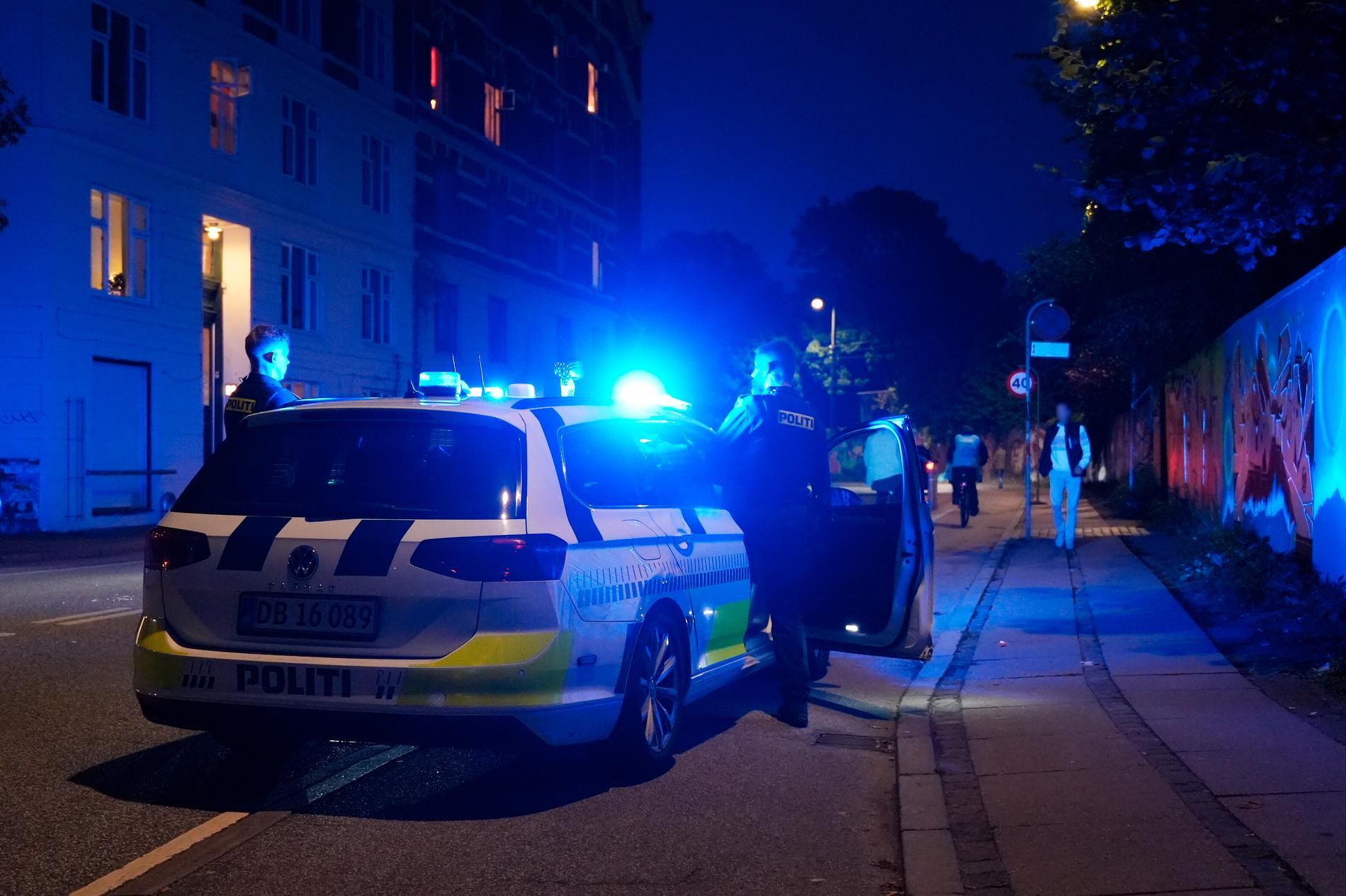 Polis på plats i Christiania. 