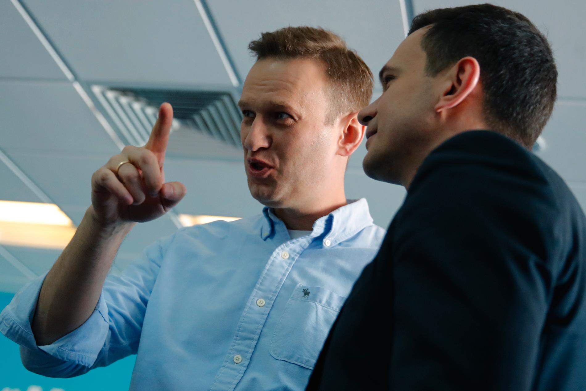 Aleksej Navalnyj och Ilja Jasjin i Moskva 2018.