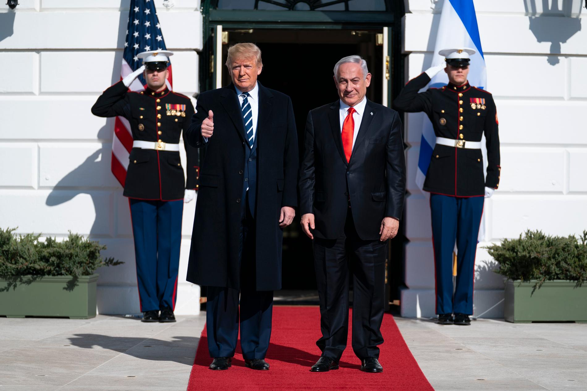 Donald Trump tog emot Benjamin Netanyahu vid vita huset. 