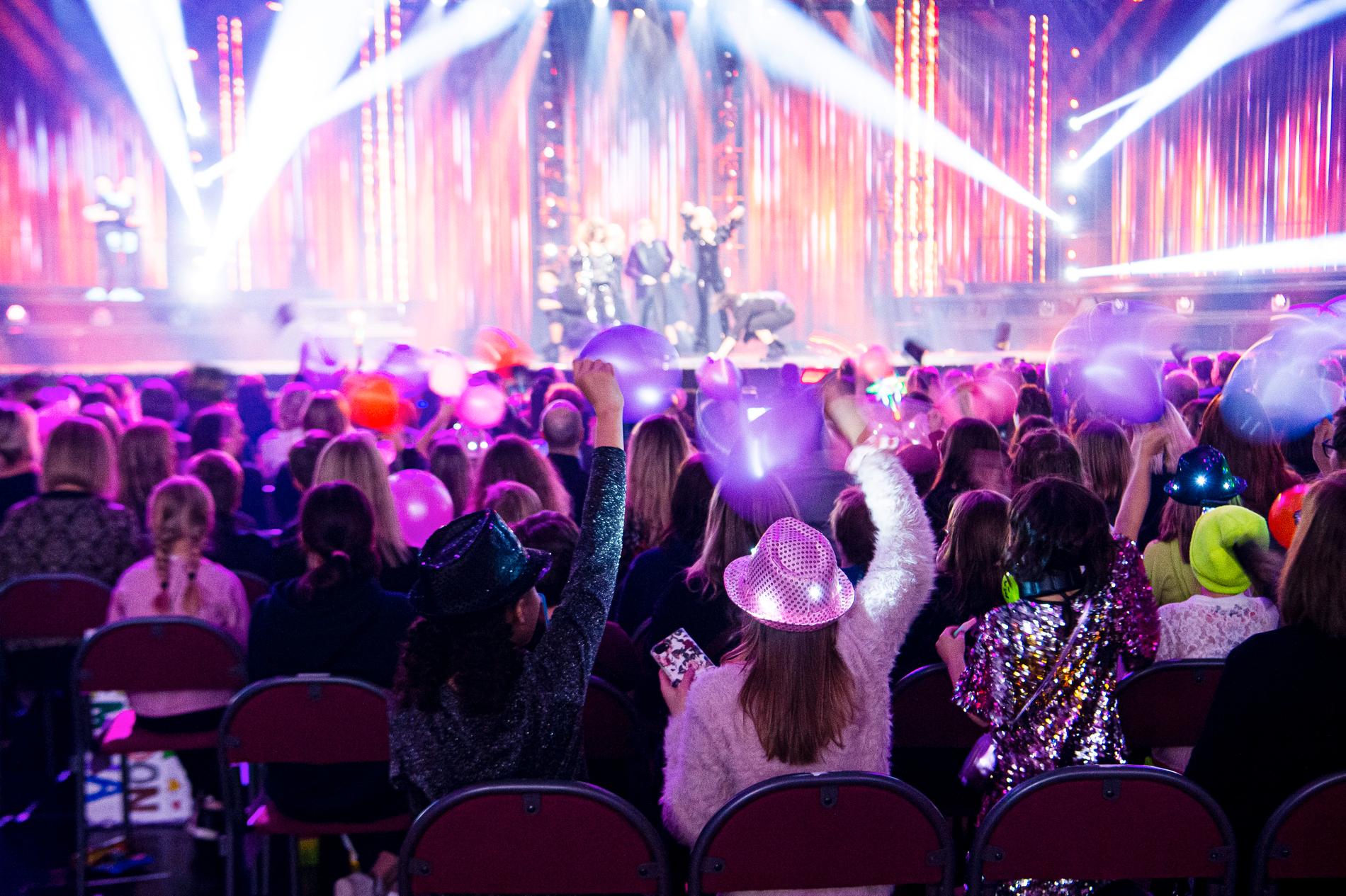 Melodifestivalen i Luleå 2020, när publiken fortfarande tilläts fylla arenorna.