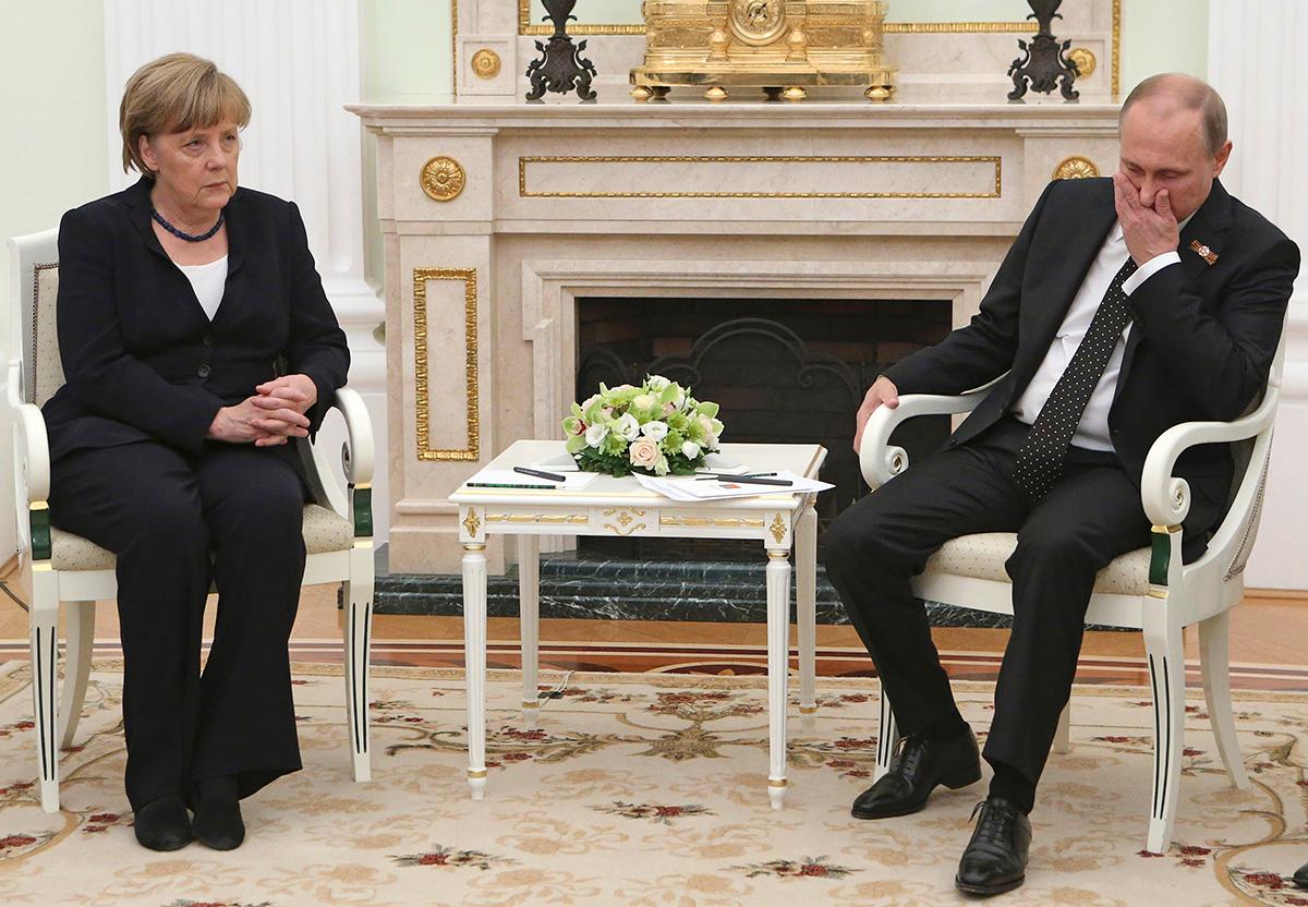 Angela Merkel och Vladimir Putin.