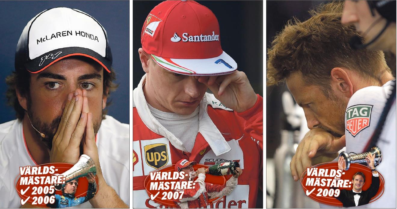 har tappat formulan  Fernando Alonso, Kimi Räikkönen och Jenson Button har alla vunnit VM. Men det var ett par år sedan de var på toppen.