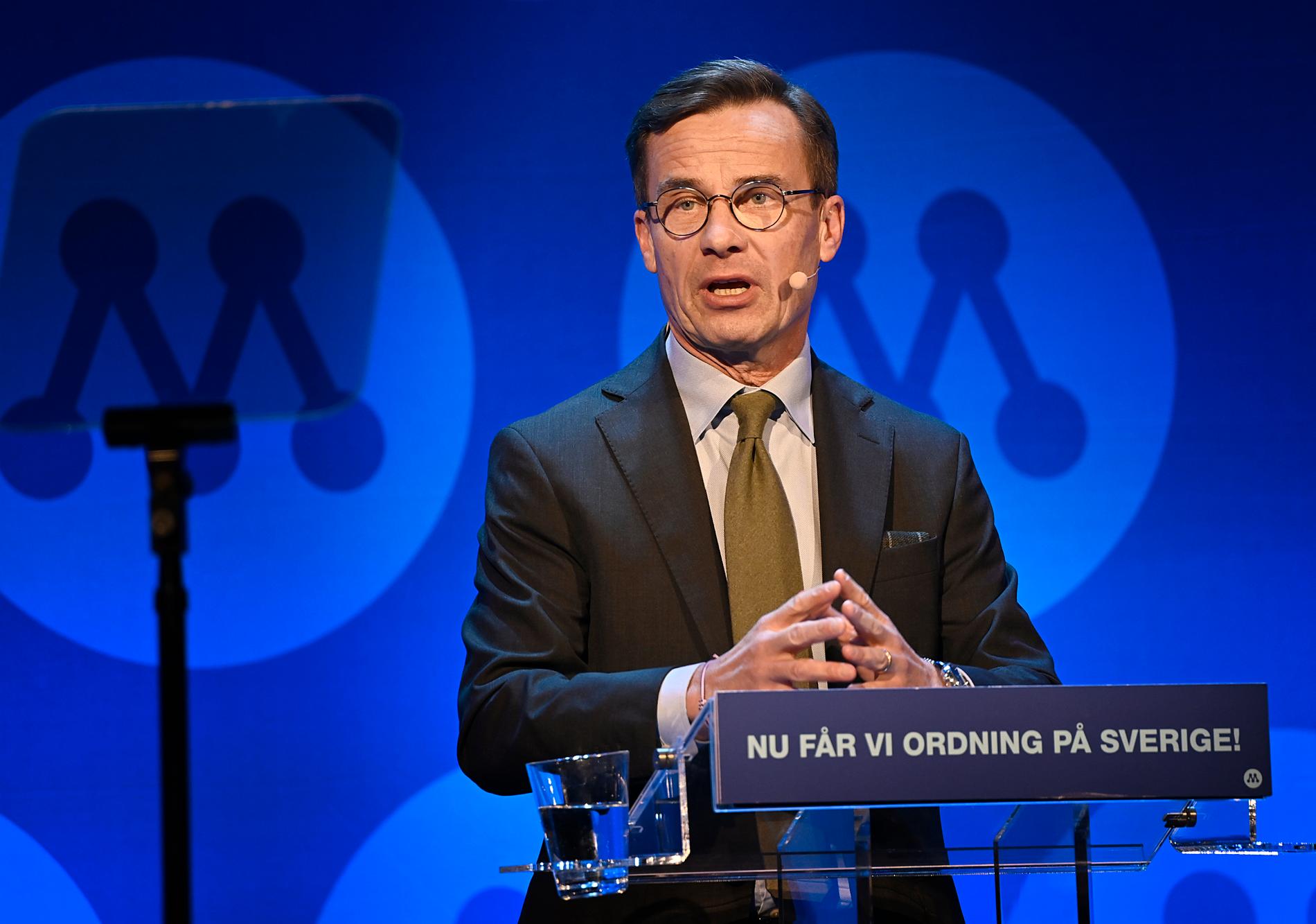 Ulf Kristersson på Moderaternas partistämma i Helsingborg i helgen.