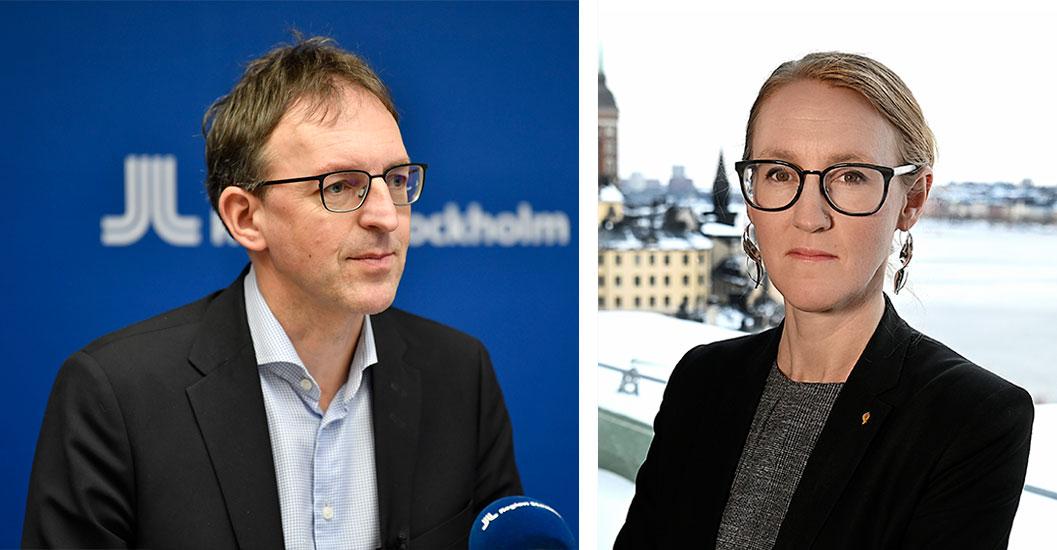 Magnus Thyberg, vaccinationssamordnare i Region Stockholm, och Emma Spak, chef för hälso- och sjukvårdssektionen på Sveriges Kommuner och Landsting (SKL).