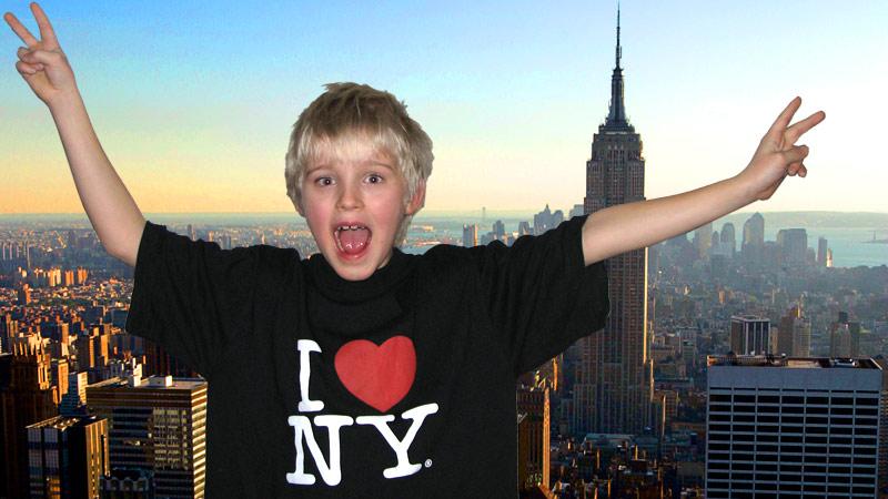 Anton, 8, från Stockholm är en av många som vill till The Big Apple.