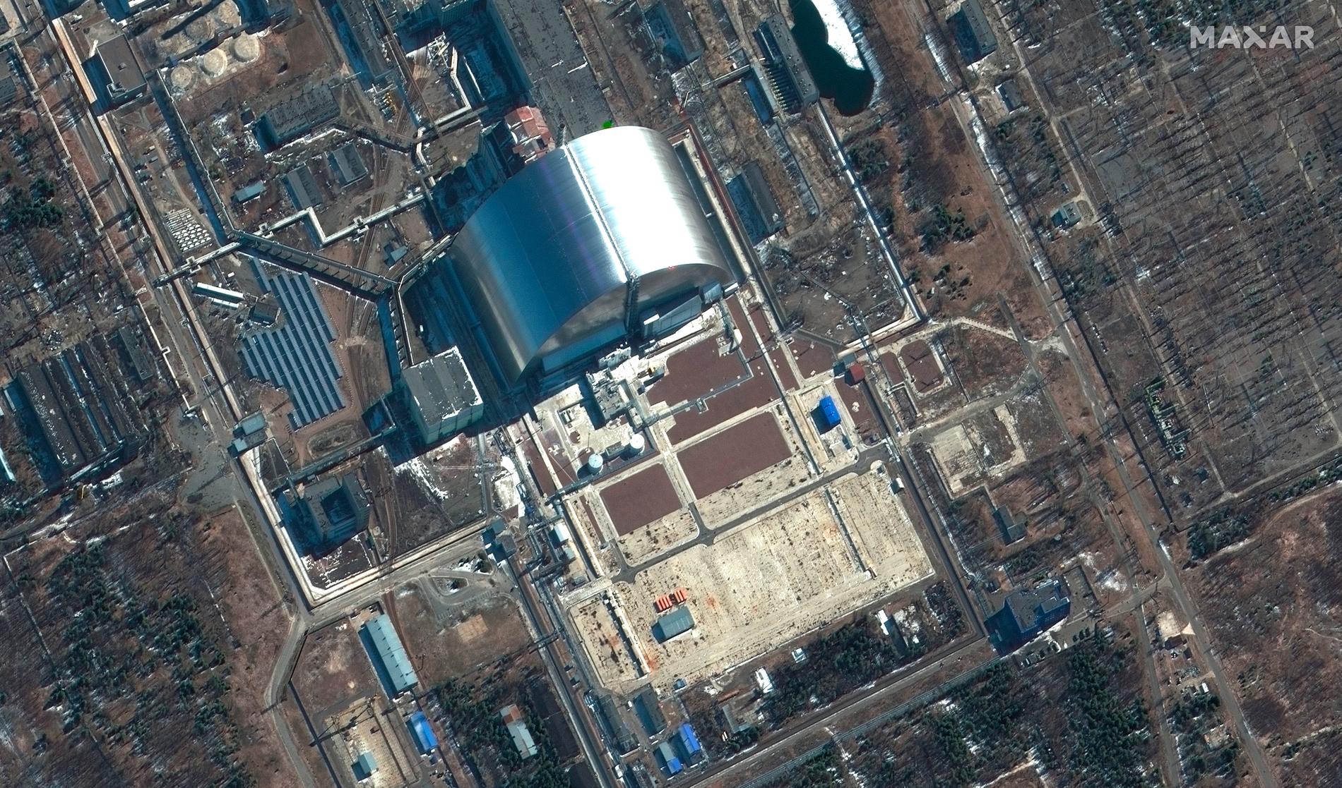 Satelitbild över Tjernobyl.