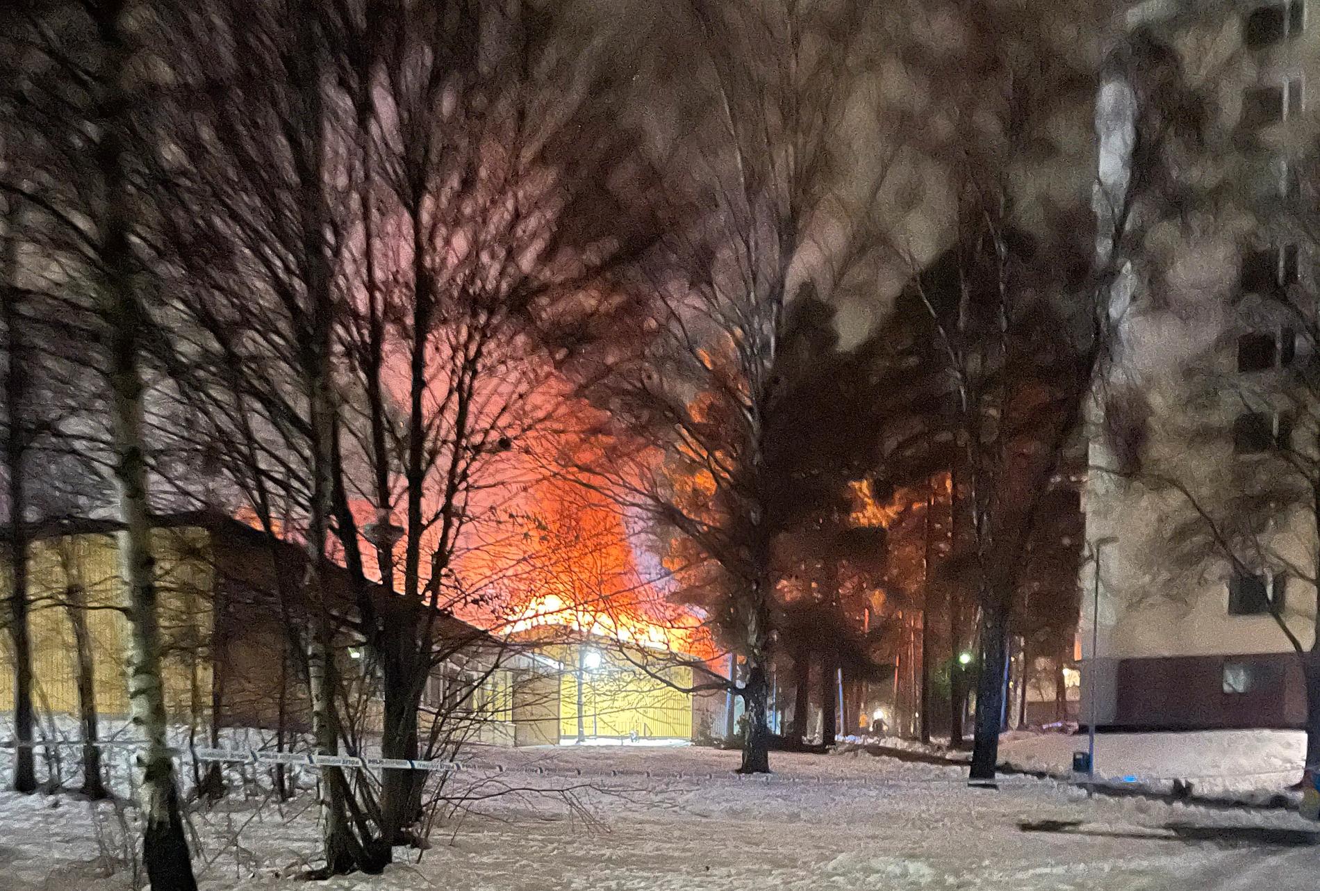 Branden på Stimmets skola i Tyresö.