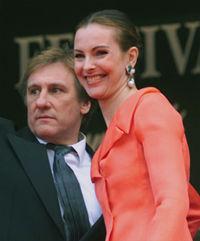 Gerard Depardieu i Cannes, med Carole Bouquet.