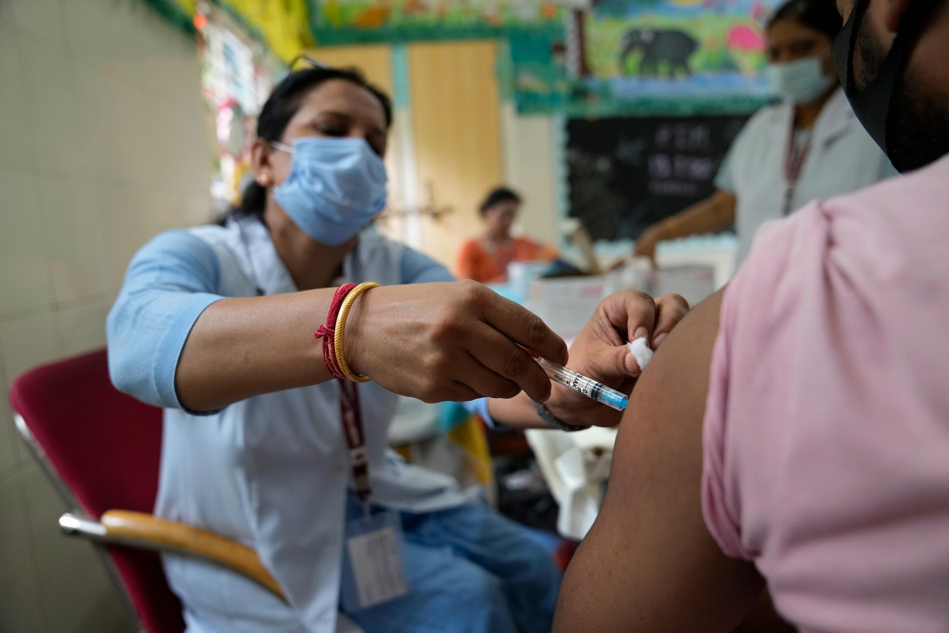 Vaccinering i Delhi, Indien. Arkivbild.