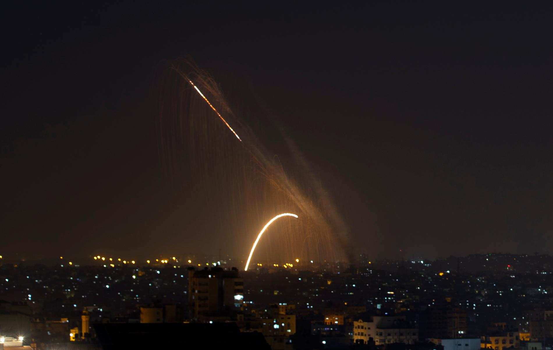 Raketer avfyrade från Gazaremsan mot Israel under onsdagen.