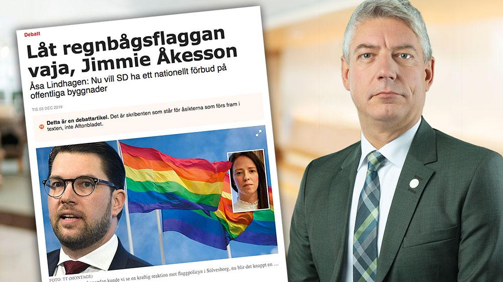 Prideflaggan är tyvärr inte längre enbart det som Lindhagen hävdar. Den har blivit ett varumärke för en politiserad aktör som smutskastar och förlöjligar människor med andra politiska uppfattningar, skriver Bo Broman (SD).